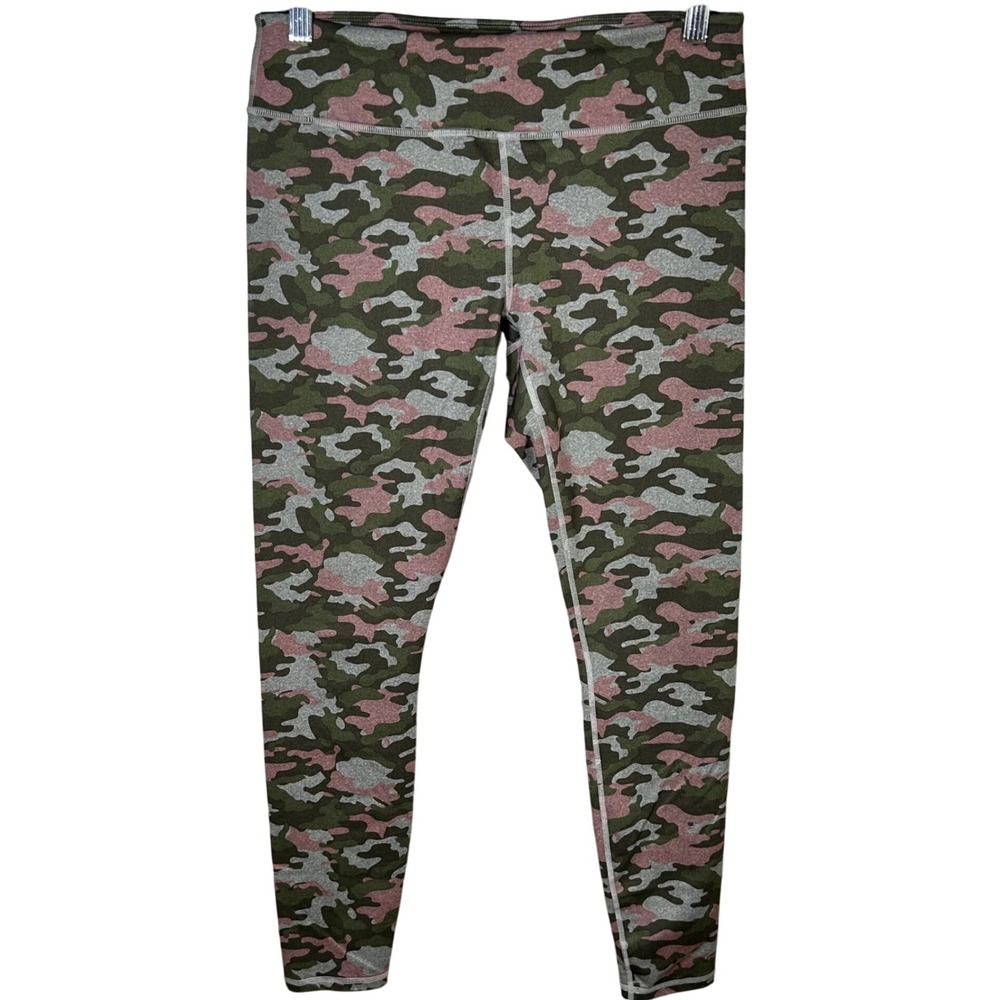 Fabletics‎ Leggings Camo Print Pink Green Gray Athleisure Women's M Yoga Pants